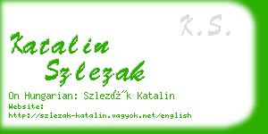 katalin szlezak business card